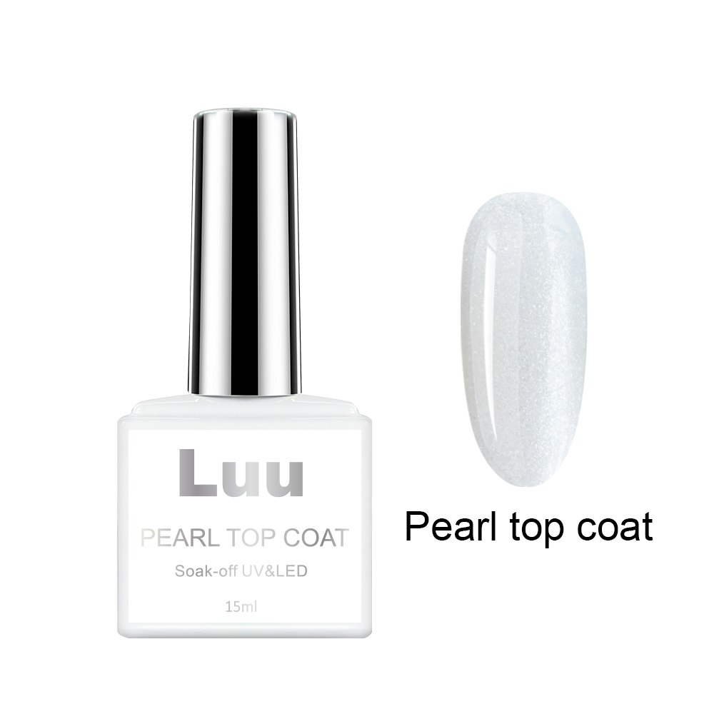 8ml Aurora Top Coat Gel Nail Polish, Pink Pearl Glitter Effect Iridescent  UV Gel Soak Off UV LED Nail Art Varnishes Manicure | SHEIN USA